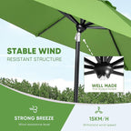 Tempera Patio Market Outdoor Table Umbrella with Auto Tilt and Crank, Large Sun Umbrella with Sturdy Pole & Fade Resistant Canopy, Easy to Set