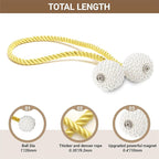 Hion Magnetic Curtain Tiebacks Golden 6 Pack, Curtain Tiebacks Buckles Holdbacks Holders Hooks Clip for Home Bedroom Office Decorative Thick or Thin Curtain