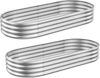GADI Metal Raised Garden Bed 2Sets Galvanized Planter Box for Vegetables, Flowers, Herbs, and Succulents