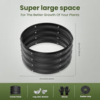 ZXZYHFTY Round Galvanized Raised Garden Bed kit,Black Outdoor Garden Raised Planter Box, Round Large Metal Raised Garden Beds for Vegetable 2 * 2 * 1ft 2 Pcs