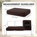 Cushion Covers 8-Piece Stretch Patio Set in Coffee with Anti-Slip Straps