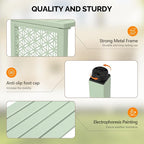 VINGLI 40in Outdoor Metal Bench, All-Weathe Backless Patio Bench with Slatted Seat＆Floral Side Panels, Rust-Resistant Garden Bench, Weatherproof Outdoor Seating for Porch Entryway Backyard (Green)