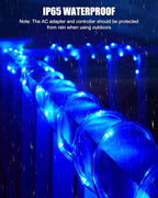 Minetom Color Changing Rope Lights Outdoor - Connectable 66ft 200 LED Outdoor String Lights with Remote, 18 Colors, Christmas Light for Bedroom Outside Patio Holiday Decoration