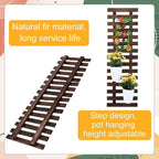 Weysat 4 Pcs Wall Planter Wooden Orchid Hanging Planter for Indoor Plants Wall Mount Planter Stand Frame Display Air Plant Holders Outdoor Vertical Rack Wall Decoration for Garden (12 x 35 in)