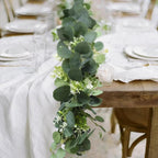Artificial Greenery Garland, 5.9 Ft Eucalyptus and Boxwood Mix, Green