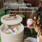 Veradek Kona Cooler Side Table – 2-in-1 Outdoor Patio Side Table w/Cooler | Insulated 40L Capacity | Modern Accent Décor for Hosting, BBQ, Poolside