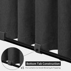 Easy-Going Linen Look Outdoor Curtains Waterproof Windproof Porch Curtains, Soft Thicken Outdoor Privacy Curtains for Patio, Gazebo, Grommet Top and Tab Bottom Drape, 1 Panel, 110x96 inch, Black