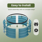 ZXZYHFTY Round Galvanized Raised Garden Bed kit, Blue Outdoor Garden Raised Planter Box, Round Large Metal Raised Garden Beds for Vegetable 2 * 2 * 1ft 1 Pack