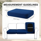 Patio Cushion Covers, 8-Piece Navy Stretch Set with Non-Slip Straps