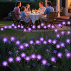 Solar Garden Lights 16 LEDs, Purple, 2 Pack 8 Heads, Outdoor Waterproof, Swaying Firefly Lights for Yard, Patio, Pathway, Lawn Decorations