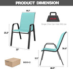 Patio Chairs Set of 6, Stackable Outdoor Dining Chairs for All Weather Textilene Fabric & Metal Frame, Outdoor Chairs Set for Backyard Deck Garden