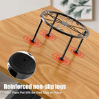 Garden Gifts Plant Lovers Gifts Black Metal Plant Stand with Anti-Slip Base Rustproof Heavy Duty Decorative Round Flower Stand Display Shelf for Indoor/Outdoor