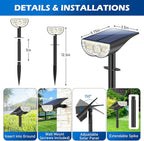 TOBUSA Solar Spot Lights Outdoor 5 Modes, 44LEDs Bright Landscape Spotlights Solar Powered 3 Colors Changing, IP67 Waterproof Auto On-Off Dusk Dawn Solar Outdoor Lighting for Yard Garden Outside Tree