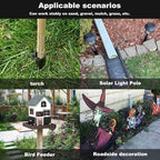 CNQLIS 6 Pcs Outdoor Light Stakes for Tiki Torch Stand - 10 3/4" Steel Torch Stakes - Garden Stakes for Lights, Stakes for Outdoor Lights for Solar Lights,Fishing Rods, Freestanding Poles