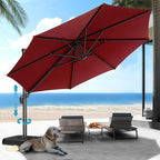 HOTEEL10x10ft Patio Umbrella Cantilever Umbrellas - Upgrade and Intensify - 360 Rotation and 5 Angles Adjustment - Aluminum Offset Pool Umbrella Outdoor Umbrellas for Patio Garden Pool