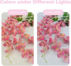 Artificial Flowers: Pink Wisteria Vines, 48 Pack, Plastic