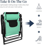 Best Choice Products Oversized Padded Zero Gravity Chair, Folding Outdoor Patio Recliner, XL Anti Gravity Lounger for Backyard w/Headrest, Cup Holder, Side Tray, Polyester Mesh - Green/Black