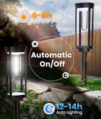 Solar Pathway Lights Outdoor Waterproof 4 Pack Upgraded Solar Walkway Landscape Lighting Outside Driveway Lights,Auto On/Off for Yard Lawn Patio (Cool White)