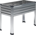 Galvanized Raised Garden Bed with Legs,48×18×30in Elevated Planter Box for Backyard,Outdoor Garden, Patio, Balcony, 300lb Capacity,Silver