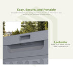 Patiowell 48-Gallon Resin Package Delivery Box for Outside, Waterproof Storage Deck Box with Lockable Secure (Grey)