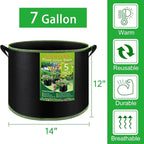 NACHLYNN 5-Pack 7 Gallon Grow Bags Thickened Nonwoven Fabric Pots with Handles Heavy Duty Aeration Fabric Pots Plant or Fruits Flowers Plant for Gardening