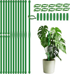 30Pcs Plant Support Stakes 17 inch SupKing Garden Orchid Sticks Extended to 3ft 4ft 5ft Plant Poles with Clips for Indoor Outdoor Potted Tomato Rose Amaryllis Vegetables Comes with 20 Ties