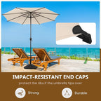 Abba Patio 11FT Lyon Outdoor Patio Umbrella Outdoor Table Umbrella with Push Button Tilt and Crank Market Umbrella 8 Sturdy Ribs UV Protection Waterproof for Garden Deck Backyard Pool Beige