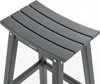 VINGLI 29 Inch Outdoor Bar Stools Set of 4, HDPE Weather Resistant Barstools Heavy Duty Patio Bar Height Chairs for Deck Balcony Kitchen Counter Yard and Poolside (Gray, 29 Inch 4 PC)