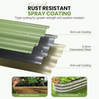 G GOOD GAIN Round Raised Garden Bed - 2Pcs 3x3x1ft Galvanized Steel Planter Boxes Outdoor with Rubber Edge Trim | Metal Raised Beds for Gardening Vegetables Flowers Fruits Herbs (Olive Green)