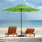 JEAREY 7.5FT Patio Umbrella Market Table Umbrella with 6 Sturdy Ribs, Push Button Tilt/Crank Outdoor Umbrella for Garden, Deck, Backyard, Pool and Beach,Grass Green