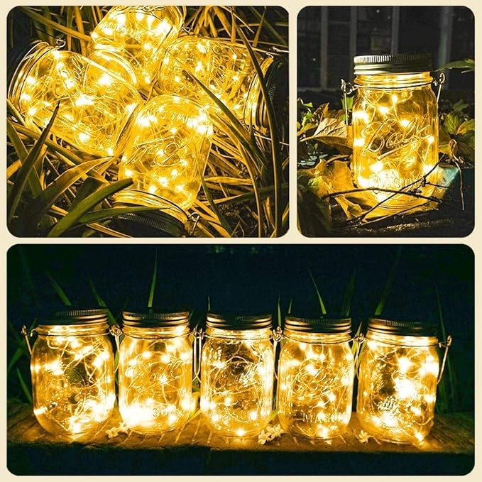 String Lights 12 Pack Solar Mason Jar Lid Lights Warm White 30 LED
