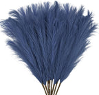 Artificial Pampas Grass Stems, 8 Pack 35-Inch Fluffy Silk Plumes in Blue