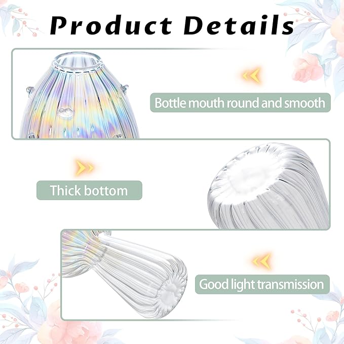 Terrarium Propagation Station Set of 6, Clear Glass Mushroom Vases