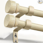 2 Pack Antique White Curtain Rods for Windows 48 to 84 Inches Heavy Duty Adjustable 1" Diameter Window Rod with Decorative Finials for Bedroom Living Room Kitchen Outdoor Farmhouse