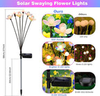 Solar Garden Lights, 2 Pack 12 LED Solar Swaying Flower Light, Waterproof Firefly Lights Outdoor Fairy Light for Garden Patio Yard Pathway Flower Bed Decoration