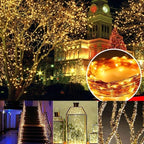 Joomer Solar Fairy Lights, 2-Pack Total 80FT 240LED Solar String Lights Outdoor Waterproof 8 Lighting Modes for Patio Fence Party Garden Yard Home Holiday Tree Outdoor Decoration (Warm White)