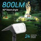 Consciot Solar Spot Lights Outdoor Waterproof, 24 LED Dusk-to-Dawn Solar Outdoor Lights, 2 in 1 Adjustable Wall Lights, Daylight Solar Landscape Spotlights for Garden Yard Wall Walkway, 2 Pack