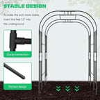 DoCred Large Tall Garden Arch Trellis for Climbing Plants Outdoor, 87in Tall Metal Garden Arbor Wedding Arches for Lawn, Party, Backyard Decoration
