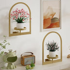 Wall Plant Holder, Wall Planter for Indoor Plants, Window Plant shelves for Multiple Plants Indoor Outdoor, Framed Plant Holder for Home Decor (3 Pack)