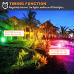 MELPO Led Flood Light 500W Equivalent, RGBW Led Outdoor Lights Colored Floodlight with Remote,50W,5000ML 2700K,120 Colors, Timing, Dimmable, Custom Modes, Landscape Lighting (4 Pack)