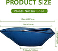 Planter Pot, Blue Ceramic Bonsai Pot with Drainage Hole, 12 Inch