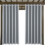 DIVA EN CAMINO DEC Outdoor Patio Curtain Waterproof Darkening Thermal Insulated Indoor Curtains for Bedroom, Porch, Living Room, Pergola, Cabana, W84 x L95, Light Gray, Set of 2 Panels