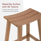 Stoog All-Weather Bar Stools Set of 4, Patio Barstools, Never Rot or Fade, for Bar, Kitchen Counter and Deck, Teak