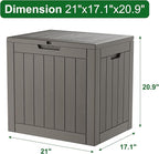 Outdoor Storage Box, Resin Deck Boxes Indoor and outdoor, Waterproof Storage Box Lockable Lid (Grey,31 Gallon)