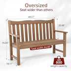 Stoog HIPS Outdoor Patio Dining Set, 4-Piece All-Weather Garden Bench, Chairs and Table Set, Patio Dining Set for Backyard, Lawn, Deck and Porch, Teak