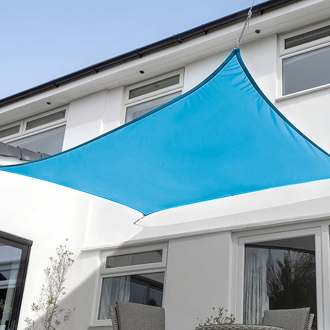 KANAGAWA 10'X22' Turquoise Mix Custom Size Sun Shade Sail Rectangle UV Block Canopy Cover for Patio Backyard Lawn Garden Outdoor (Customized Available)