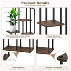 7 Tier Plant Stand Indoor, Thickened Metal Wood Corner Plant Shelf Stands for Multiple Plants, Indoor Tall Plants Stand Tiered Flower Holder for Living Room Patio Garden Balcony(Black+Oak)