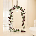 Artificial Plants Greenery: 2 Burgundy Silk Rose Vines, 73 Inches