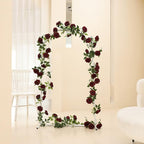 Artificial Plants Greenery: 2 Burgundy Silk Rose Vines, 73 Inches