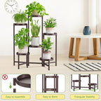 iDavosic.ly Plant Stand Indoor Outdoor, 6 Tier Corner Metal Flower Display Holder Shelf, Easy Assembly Folding Tall Orchid Rack for Patio Balcony Porch Garden Living Room House, Violet Bronze